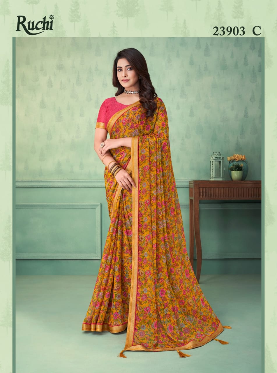 Vaani 23901 By Ruchi Printed Chiffon Sarees Catalog